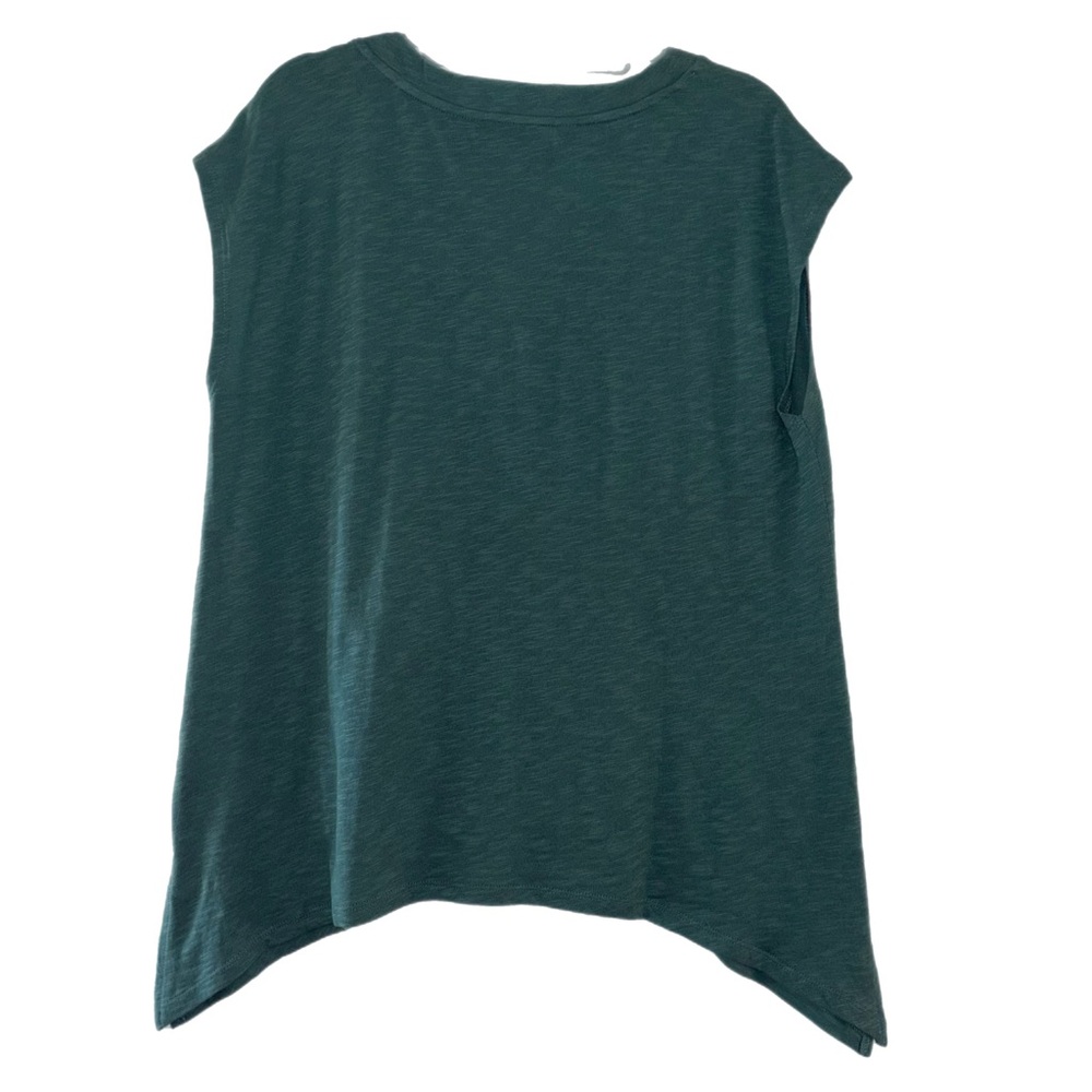 Colleen Lopez Green Cap Sleeve Boxy Button Down Shirt - Picture 4 of 8